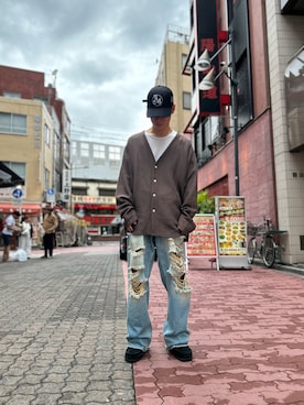 「DANKE SCHON（ダンケシェーン）のアイテム（帽子）」を使った、エンジョウジさん（メンズ・168cm）の秋コーディネート