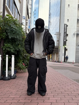 「アイテム（MA-1）」を使った、エンジョウジさん（メンズ・168cm）の秋コーディネート