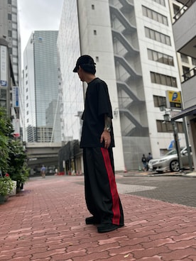 「WHITELAND（ホワイトランド）のアイテム（Tシャツ/カットソー）」を使った、エンジョウジさん（メンズ・168cm）の夏コーディネート