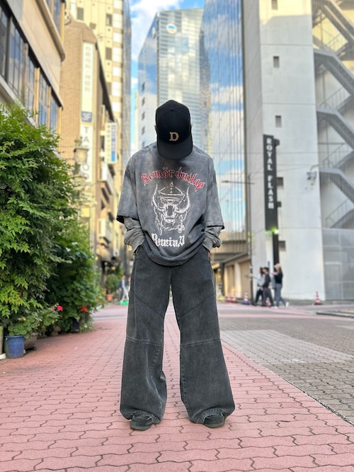 DankeSchon PIGMENT SPRAY S/S TEE PATCH Tシャツ ブラック DANKE SCHON tシャツ DankeSchon/ダンケシェーン/PIGMENTSPRAY