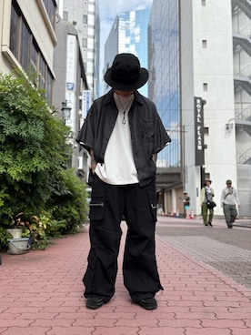 「アイテム（カーゴパンツ）」を使った、エンジョウジさん（メンズ・168cm）の夏コーディネート