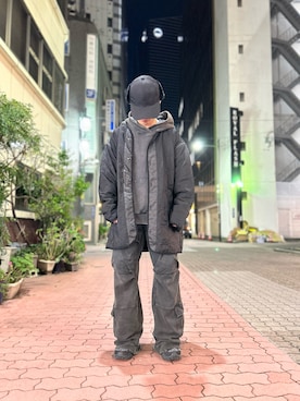 「Danke schon」｜「アイテム（帽子）」を使った、エンジョウジさん（メンズ・168cm）の冬コーディネート