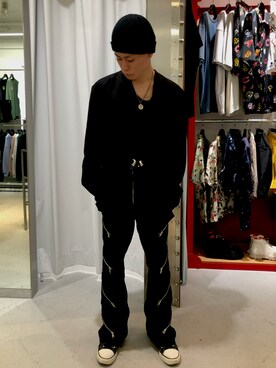 「DANKE SCHON（ダンケシェーン）のアイテム（ノーカラージャケット）」を使った、エンジョウジさん（メンズ・168cm）の夏コーディネート