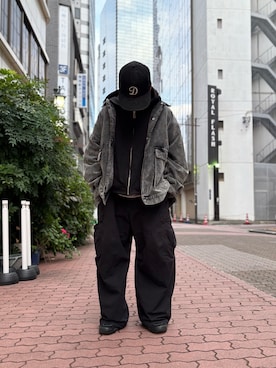 「アイテム（カバーオール）」を使った、エンジョウジさん（メンズ・168cm）の秋コーディネート