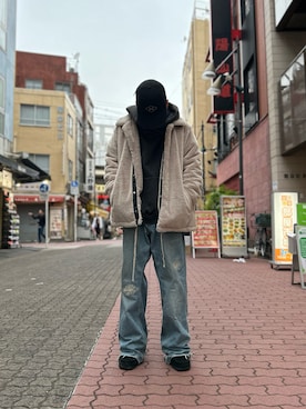 「DANKE SCHON（ダンケシェーン）のアイテム（その他アウター）」を使った、エンジョウジさん（メンズ・168cm）の冬コーディネート