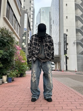 「DANKE SCHON（ダンケシェーン）のアイテム（スウェット）」を使った、エンジョウジさん（メンズ・168cm）の春コーディネート