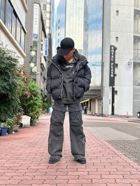 「DANKE SCHON（ダンケシェーン）のアイテム（ダウンジャケット/コート）」を使った、エンジョウジさん（メンズ・168cm）の冬コーディネート