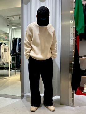 「WHITELAND（ホワイトランド）のアイテム（ニット/セーター）」を使った、エンジョウジさん（メンズ・168cm）の冬コーディネート