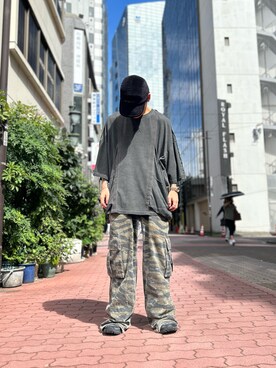 「WHITELAND（ホワイトランド）のアイテム（Tシャツ/カットソー）」を使った、エンジョウジさん（メンズ・168cm）の夏コーディネート