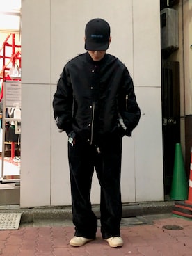 「Danke schon」｜「アイテム（MA-1）」を使った、エンジョウジさん（メンズ・168cm）の冬コーディネート
