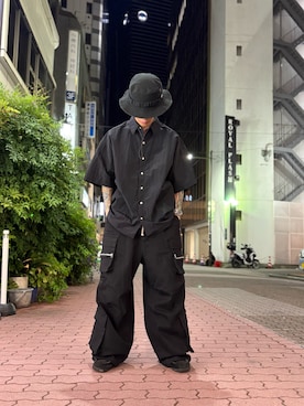 「WHITELAND（ホワイトランド）のアイテム（シャツ/ブラウス）」を使った、エンジョウジさん（メンズ・168cm）の夏コーディネート