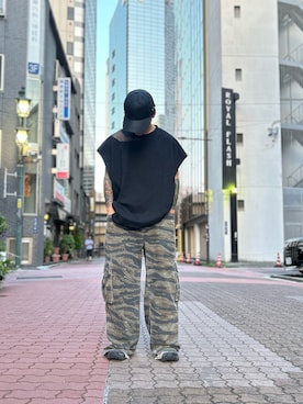 「DANKE SCHON（ダンケシェーン）のアイテム（帽子）」を使った、エンジョウジさん（メンズ・168cm）の夏コーディネート
