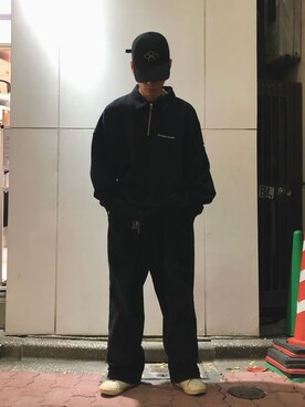 「DANKE SCHON（ダンケシェーン）のアイテム（スウェット）」を使った、エンジョウジさん（メンズ・168cm）の冬コーディネート