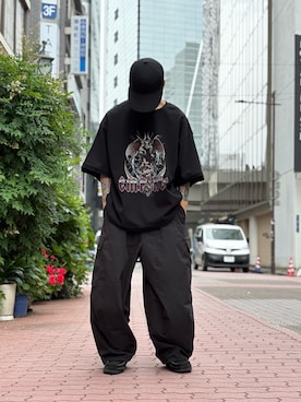「DANKE SCHON（ダンケシェーン）のアイテム（トップス）」を使った、エンジョウジさん（メンズ・168cm）の夏コーディネート