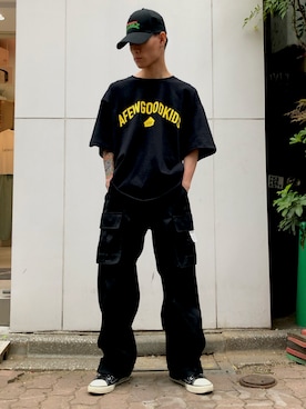 「KaneZ（ケインズ）のアイテム」を使った、エンジョウジさん（メンズ・168cm）の夏コーディネート