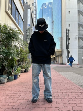 「DANKE SCHON（ダンケシェーン）のアイテム（帽子）」を使った、エンジョウジさん（メンズ・168cm）の冬コーディネート
