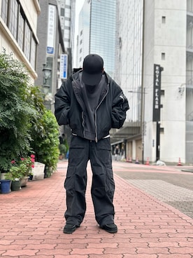 「DANKE SCHON（ダンケシェーン）のアイテム（MA-1）」を使った、エンジョウジさん（メンズ・168cm）の秋コーディネート