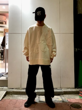 「whiteland」｜「アイテム（スウェット）」を使った、エンジョウジさん（メンズ・168cm）の秋コーディネート