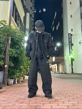 「DANKE SCHON（ダンケシェーン）のアイテム（スウェット）」を使った、エンジョウジさん（メンズ・168cm）の冬コーディネート
