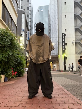 「DANKE SCHON（ダンケシェーン）のアイテム（トップス）」を使った、エンジョウジさん（メンズ・168cm）の夏コーディネート