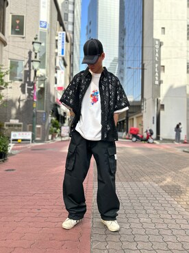 「Danke schon」｜「アイテム（キャップ）」を使った、エンジョウジさん（メンズ・168cm）の春コーディネート