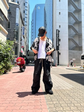 「Danke schon」｜「アイテム（キャップ）」を使った、エンジョウジさん（メンズ・168cm）の夏コーディネート