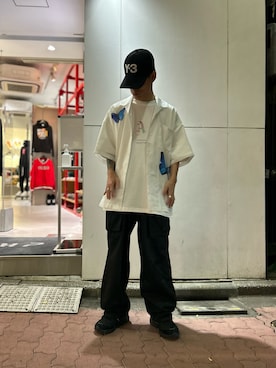 「Danke schon」｜「アイテム（キャップ）」を使った、エンジョウジさん（メンズ・168cm）の春コーディネート