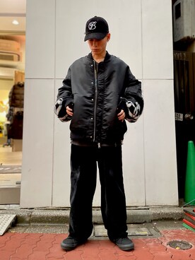 「Danke schon」｜「アイテム（MA-1）」を使った、エンジョウジさん（メンズ・168cm）の秋コーディネート