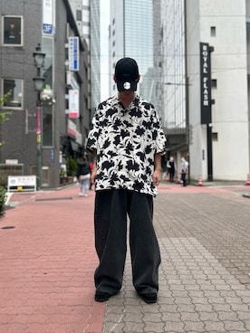 「Yohji Yamamoto（ヨウジヤマモト）のアイテム（帽子）」を使った、エンジョウジさん（メンズ・168cm）の春コーディネート