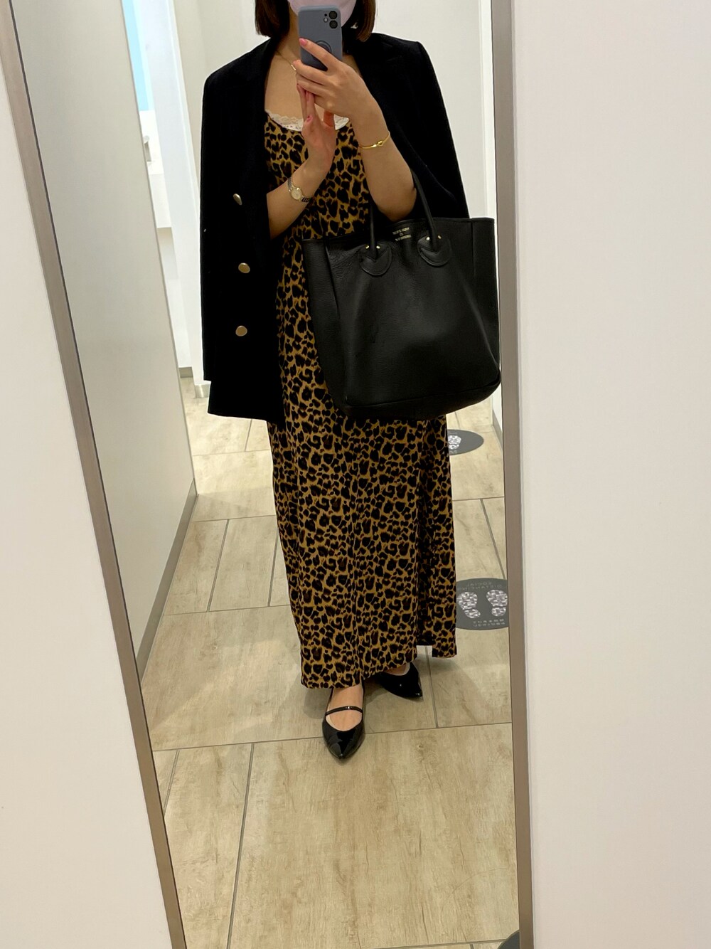 「だから秋服が好き、レオパード、ブレザー、Hewn」｜「journal standard L'essageの《予約》POINTED M/JANE FLATS：シューズ◆（シューズ、その他）」を使った、Uさん（レディース・153cm）の秋コーディネートの1枚目の写真