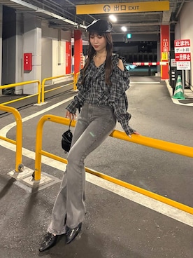 「アイテム（ハンチング/ベレー帽）」を使った、sakikaさん（レディース・163cm・20代）の夏コーディネート