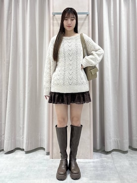 「Heather（ヘザー）のアイテム（ニット/セーター）」を使った、sakikaさん（レディース・163cm）の秋コーディネート