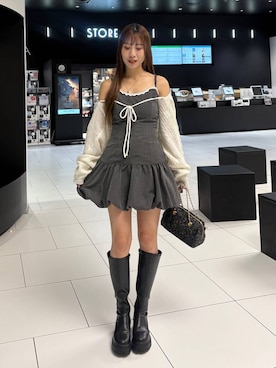 「アイテム（チューブトップ）」を使った、sakikaさん（レディース・163cm）の秋コーディネート