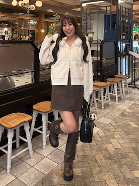 「アイテム（チャーム）」を使った、sakikaさん（レディース・163cm）の冬コーディネート