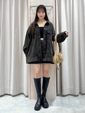 「アイテム（デニムスカート）」を使った、sakikaさん（レディース・163cm・20代）の秋コーディネート