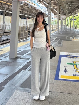 「アイテム（ボディバッグ/ウエストポーチ）」を使った、sakikaさん（レディース・163cm）の夏コーディネート