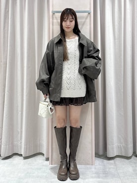 「アイテム（ブルゾン）」を使った、sakikaさん（レディース・163cm・20代）の秋コーディネート