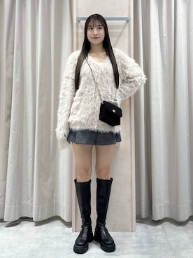 「Heather（ヘザー）のアイテム（ショルダーバッグ）」を使った、sakikaさん（レディース・163cm）の冬コーディネート