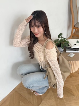 「Heather（ヘザー）のアイテム（Tシャツ/カットソー）」を使った、sakikaさん（レディース・163cm）の夏コーディネート