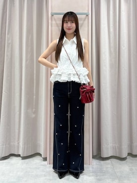 「Heather（ヘザー）のアイテム（パンツ）」を使った、sakikaさん（レディース・163cm）の夏コーディネート