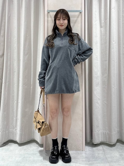 ハーフZIPフリースミニワンピース　636610