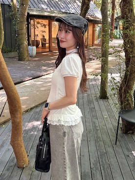 「アイテム（帽子）」を使った、sakikaさん（レディース・163cm・20代）の夏コーディネート
