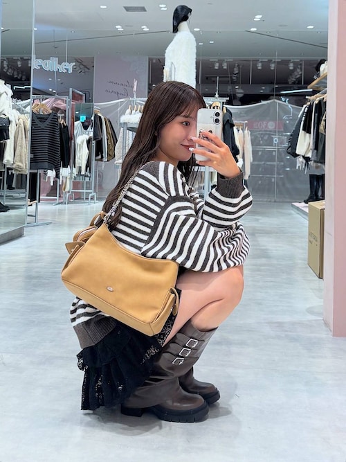 レース切り替えフリルミニスカート 590759（スカート）｜Heather