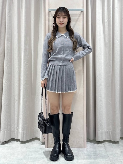 レースポロニットカーディガン 599204（カーディガン/ボレロ