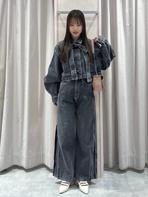 デニムリボンショートジャケット 647635（デニムジャケット）｜Heather