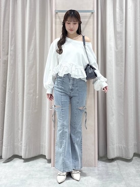 「Heather（ヘザー）のアイテム（バッグ）」を使った、sakikaさん（レディース・163cm）の春コーディネート