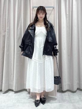 「Heather（ヘザー）のアイテム（ブルゾン）」を使った、sakikaさん（レディース・163cm）の春コーディネート