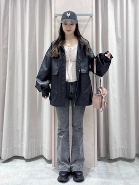 「Heather（ヘザー）のアイテム（ブルゾン）」を使った、sakikaさん（レディース・163cm）の春コーディネート