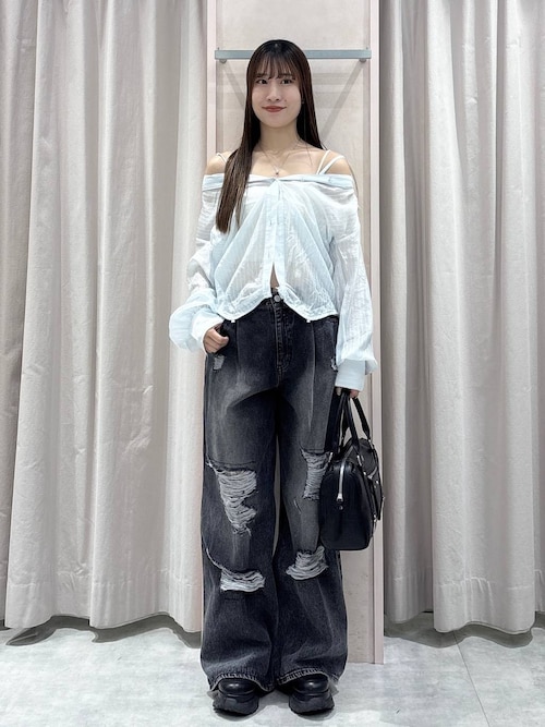 ダメージレースデニムパンツ 661831（デニムパンツ）｜Heather（ヘザー