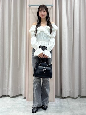 「Heather（ヘザー）のアイテム（デニムパンツ）」を使った、sakikaさん（レディース・163cm）の夏コーディネート